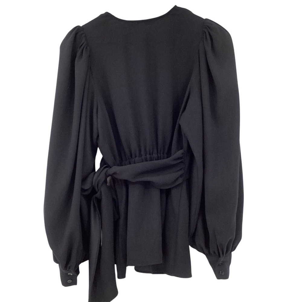 Trina Turk Black Aquatic Wrap Blouse - Picture 4 of 12